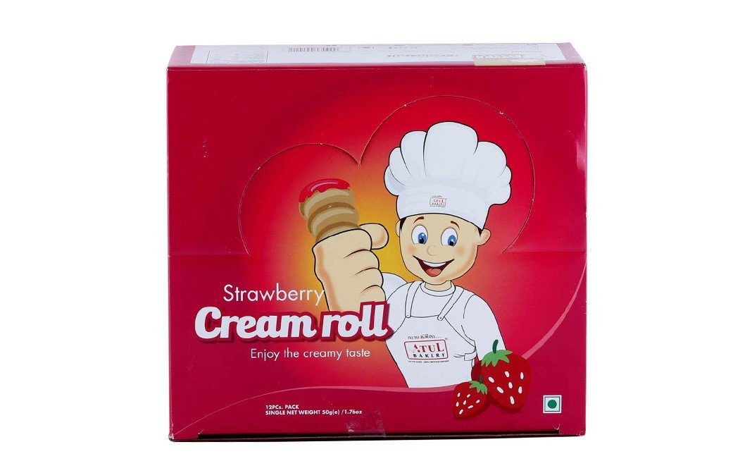 Atul Bakery Strawberry Cream Roll    Box  12 pcs